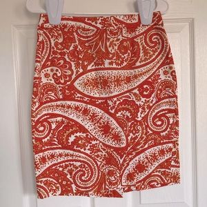 J. Crew paisley pencil skirt